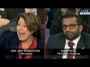 Read more about the article Kash Patel Schools Amy Klobuchar in Heated Senate Hearing Standoff